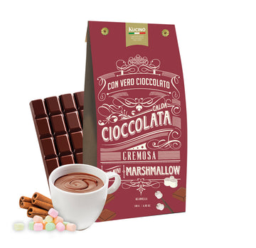 CIOCCOLATA CALDA ALLA CANNELLA CON CIOCCOLATO E MINI MARSHMALLOWS PER 5 TAZZE