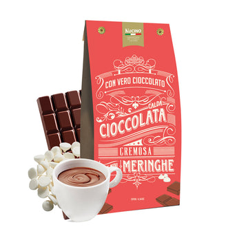 CIOCCOLATA CALDA  CON CIOCCOLATO E MINI MERINGHE PER 5 TAZZE