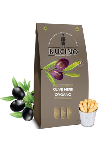BISCOTTO SALATO OLIVE NERE E ORIGANO - KUCINO