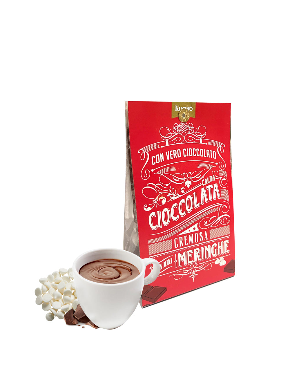 CHOCOLAT NOIR CHAUD AVEC MINI MERINGUES POUR 2 TASSES