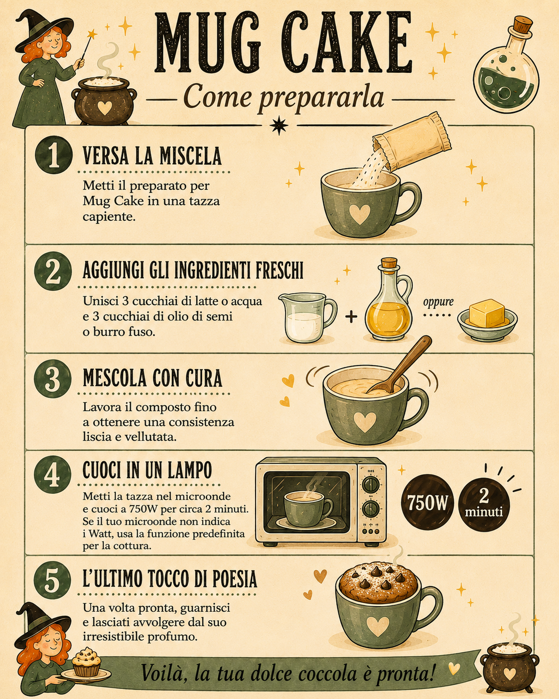 Come preparare la Mug Cake Kucino in 5 passaggi