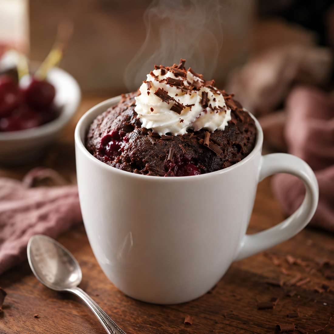 MUG CAKE FORESTA NERA - TORTA IN TAZZA FORESTA NERA - KUCINO