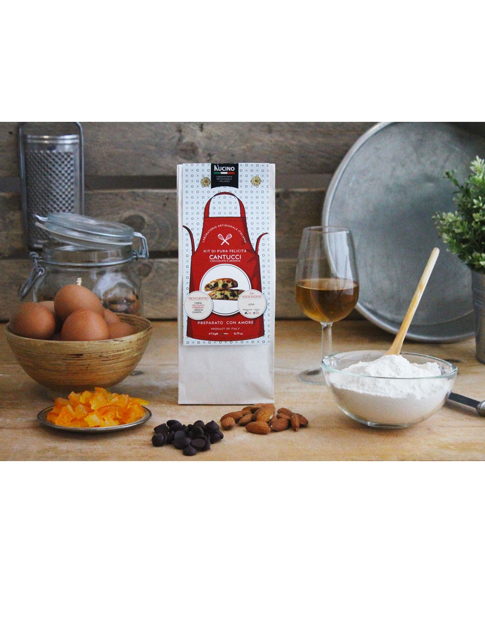 PRÉPARATION POUR CANTUCCI AU CHOCOLAT ET À L'ORANGE